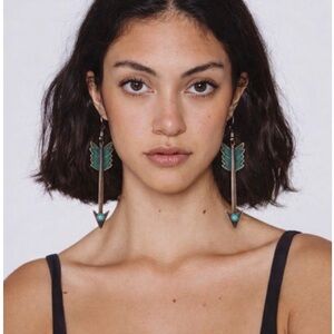 Elegant Green Arrow Earrings